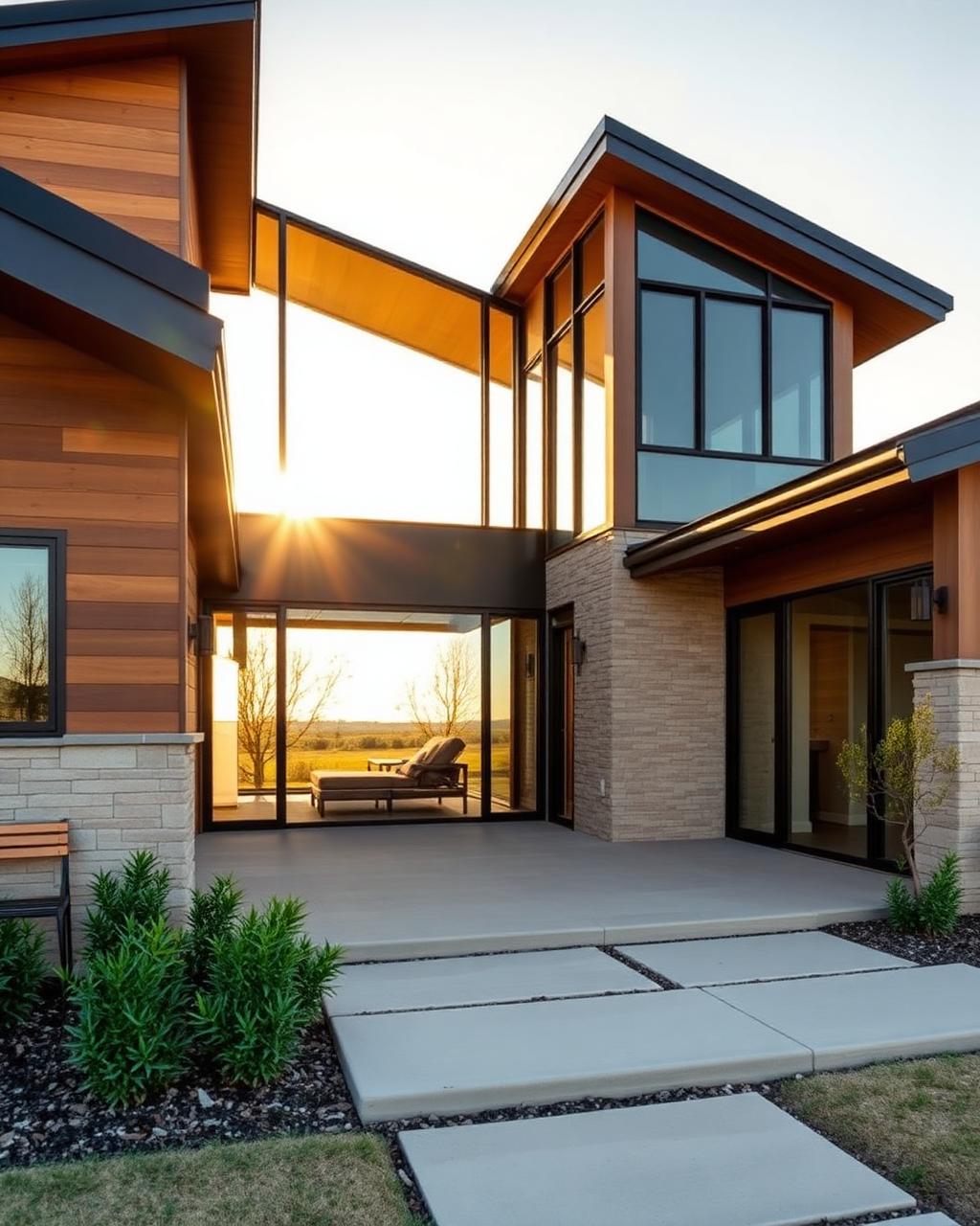 Sun-drenched custom home in North DFW with natural wood and large windows